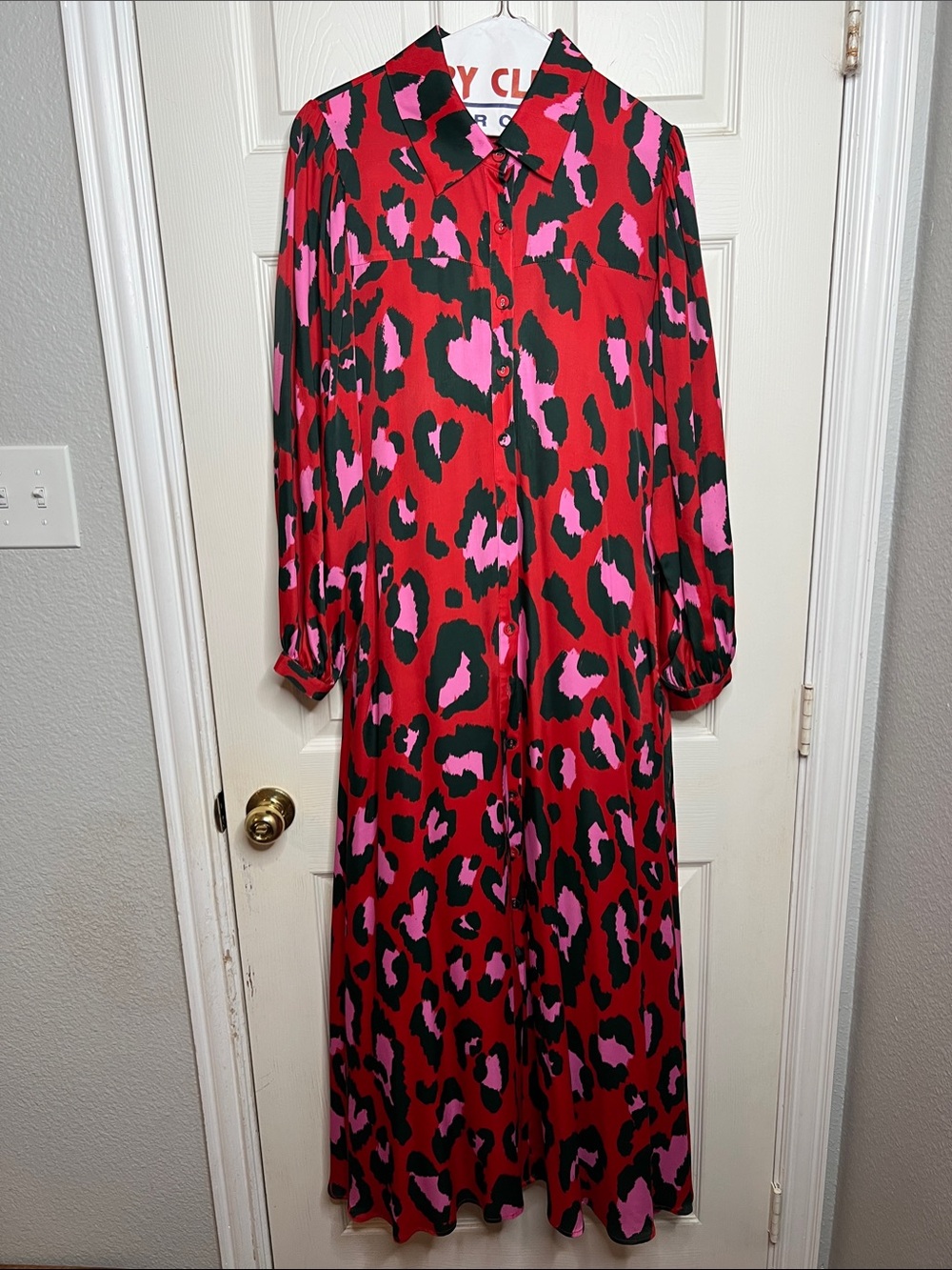 Farm Rio x Anthropologie Long-Sleeved Collared Midi Shirt Dress